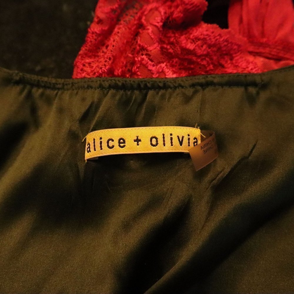 Alice + Olivia Olive Green Keyhole Halter Dress - Picture 13 of 13